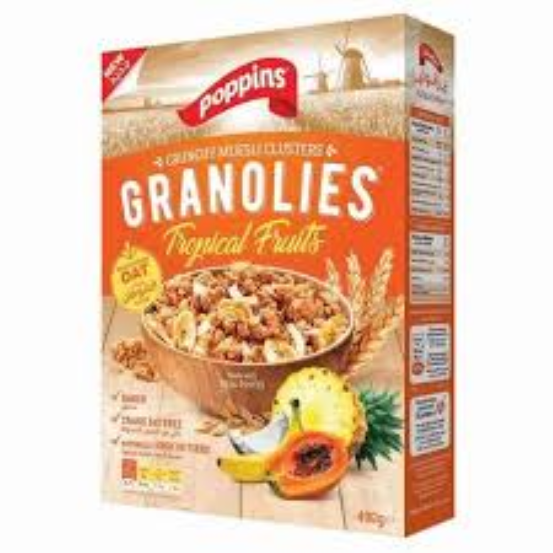 POPPINS GRANOLIES TROPICAL FRUITS 350G